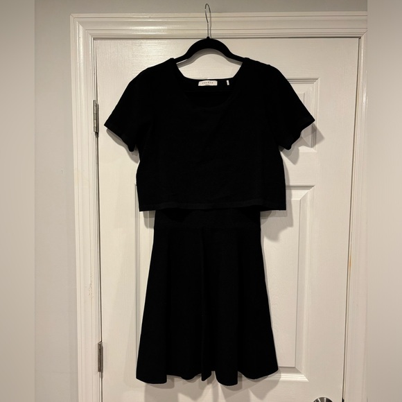 Sandro Popover Split Back Short Sleeve Dress - Picture 3 of 6
